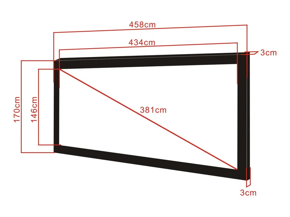 Multibrackets M Framed Projection Screen Deluxe - Heijastusn&auml;ytt&ouml; - 150 tuuma (381 cm) - 2.35:1 - Matte White