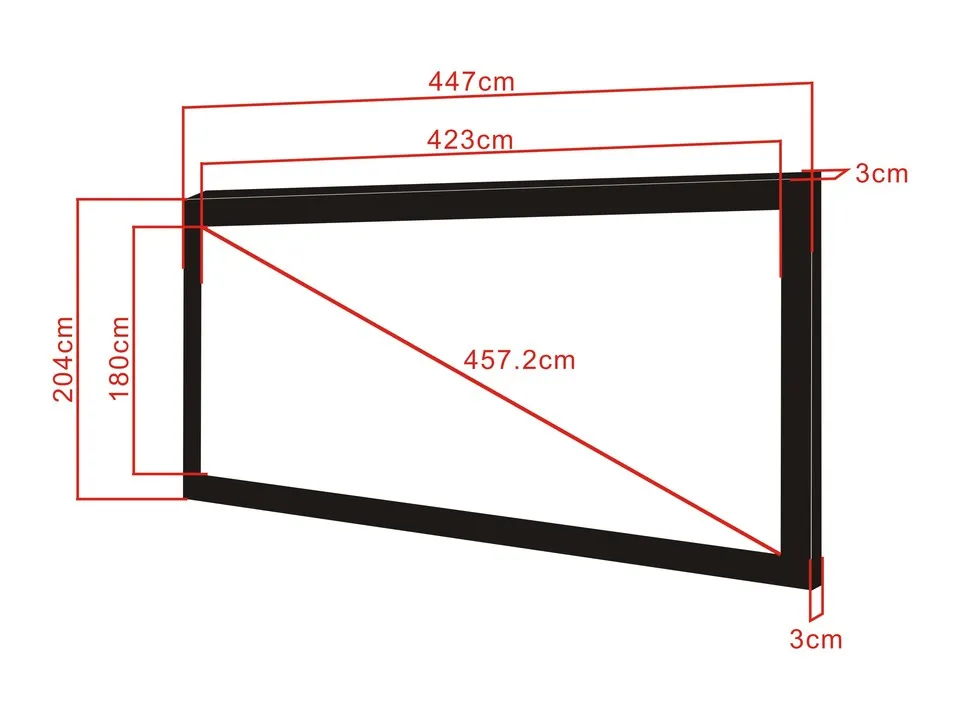 Multibrackets M Framed Projection Screen Deluxe - Heijastusn&auml;ytt&ouml; - 180 tuuma (457 cm) - 2.35:1 - Matte White