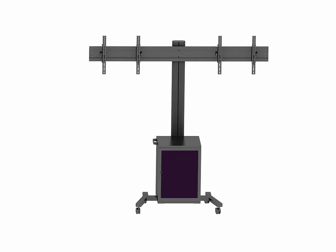 Multibrackets M Public Display Stand 180 Dual MediaBox4 - Teline tuotteelle 2 LCD-n&auml;ytt&ouml;&auml; - alumiini - musta -n&auml;yt&ouml;n koko: 40"-55" -kiinnitysliit&auml;nt&auml;: 800 x 400