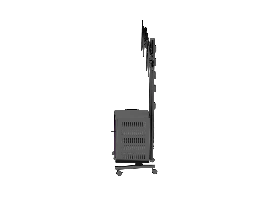 Multibrackets M Public Display Stand 180 Dual MediaBox4 - Teline tuotteelle 2 LCD-n&auml;ytt&ouml;&auml; - alumiini - musta -n&auml;yt&ouml;n koko: 40"-55" -kiinnitysliit&auml;nt&auml;: 800 x 400