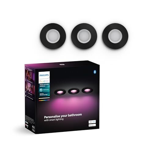 Philips Hue Xamento Recessed LED Spotlight Set 3-pack White and Colour Ambiance GU10 IP44 Black