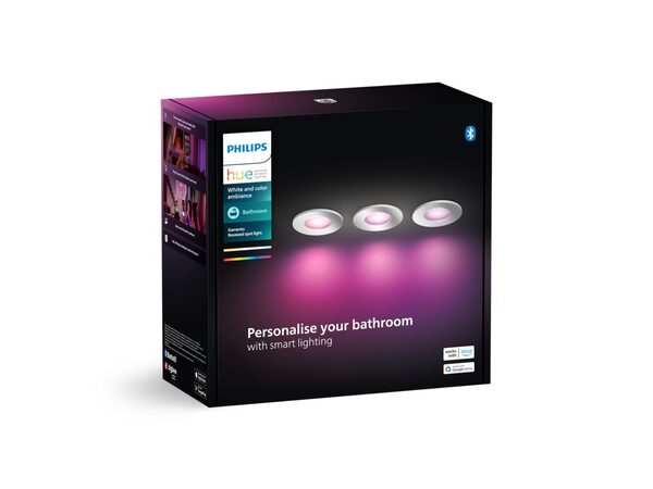 Philips Hue Xamento Recessed LED Spotlight Set 3-pack White and Colour Ambiance GU10 IP44 Black
