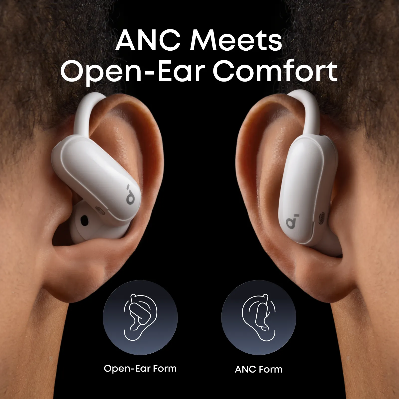 Anker Soundcore AeroFit 2 Pro tr&aring;dl&ouml;sa in-ear h&ouml;rlurar, vit