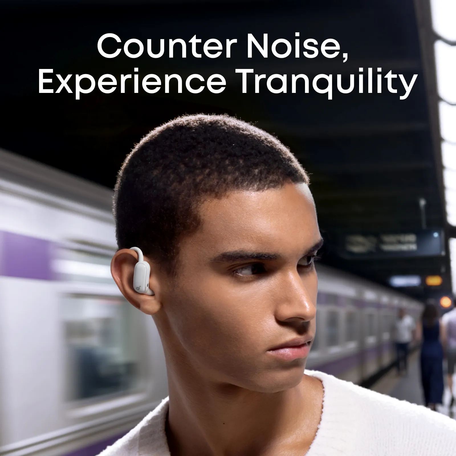 Anker Soundcore AeroFit 2 Pro tr&aring;dl&ouml;sa in-ear h&ouml;rlurar, vit