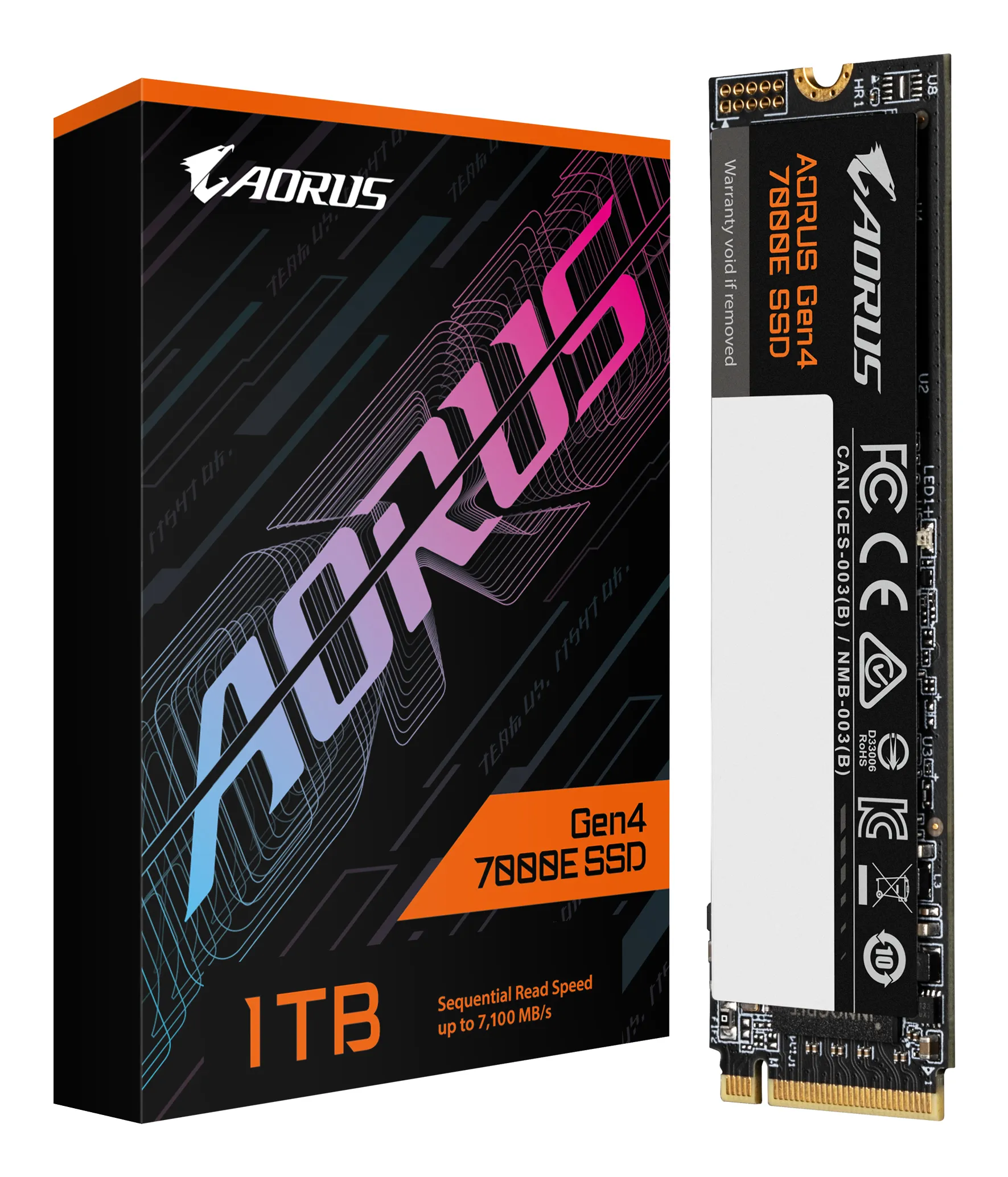 GIGABYTE AORUS Gen4 7000E 1 Tt M.2 PCIe 4.0 x4 NVMe -SSD-levy
