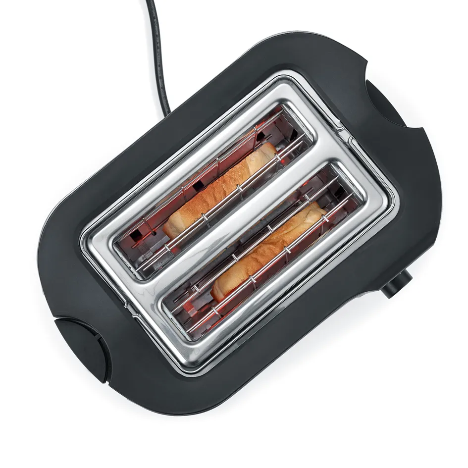 Severin AT2589 - toaster, 2 slice(s),  Black, Stainless steel