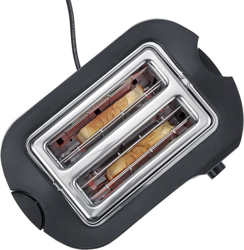 Severin AT2589 - toaster, 2 slice(s),  Black, Stainless steel