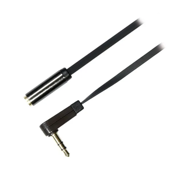 Deltaco Angled 3.5mm &ndash; 3.5mm - audio cable, male/female, 1 m, Black