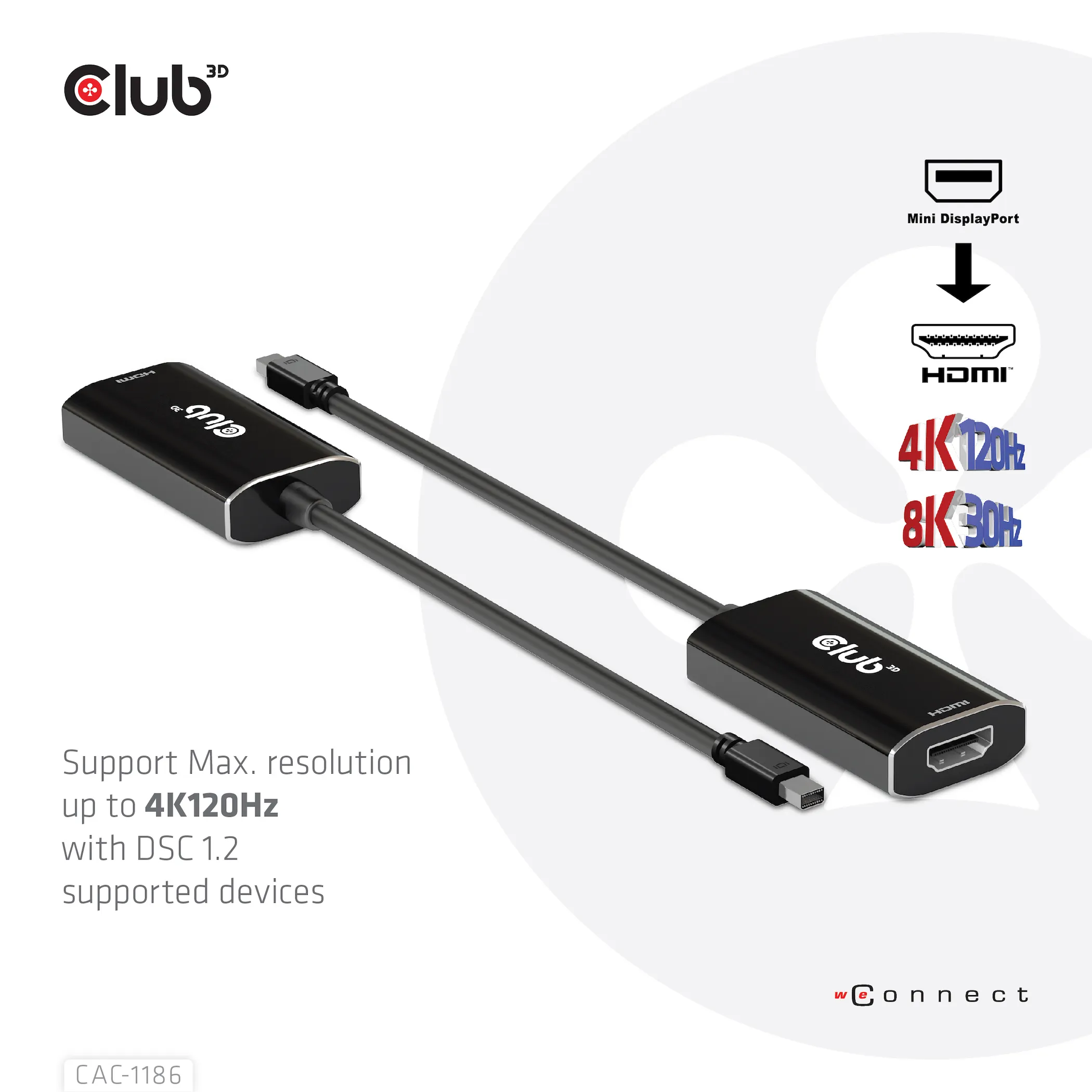 Club 3D Mini DisplayPort 1.4 - HDMI 2.1 active - adapter