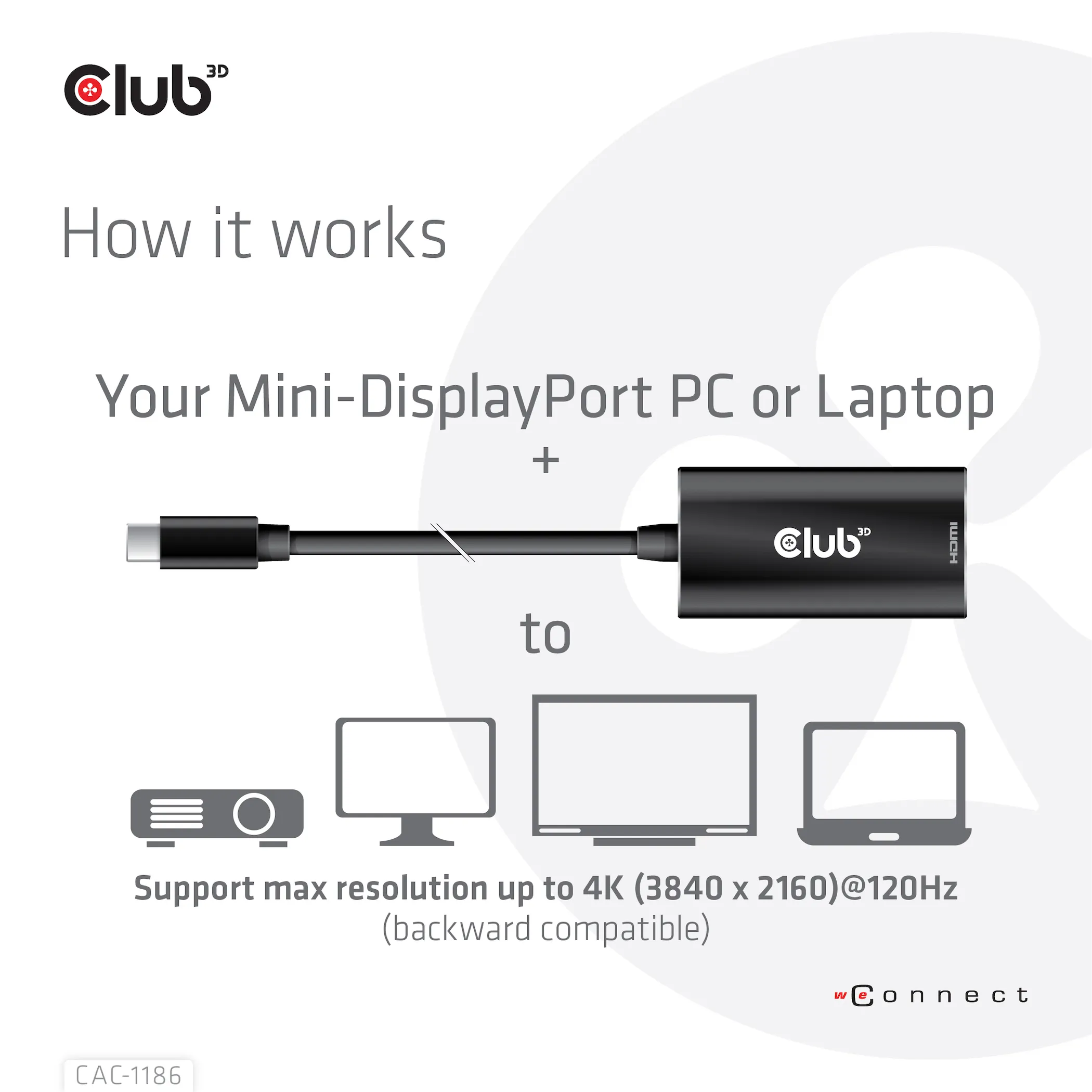 Club 3D Mini DisplayPort 1.4 - HDMI 2.1 active - adapter