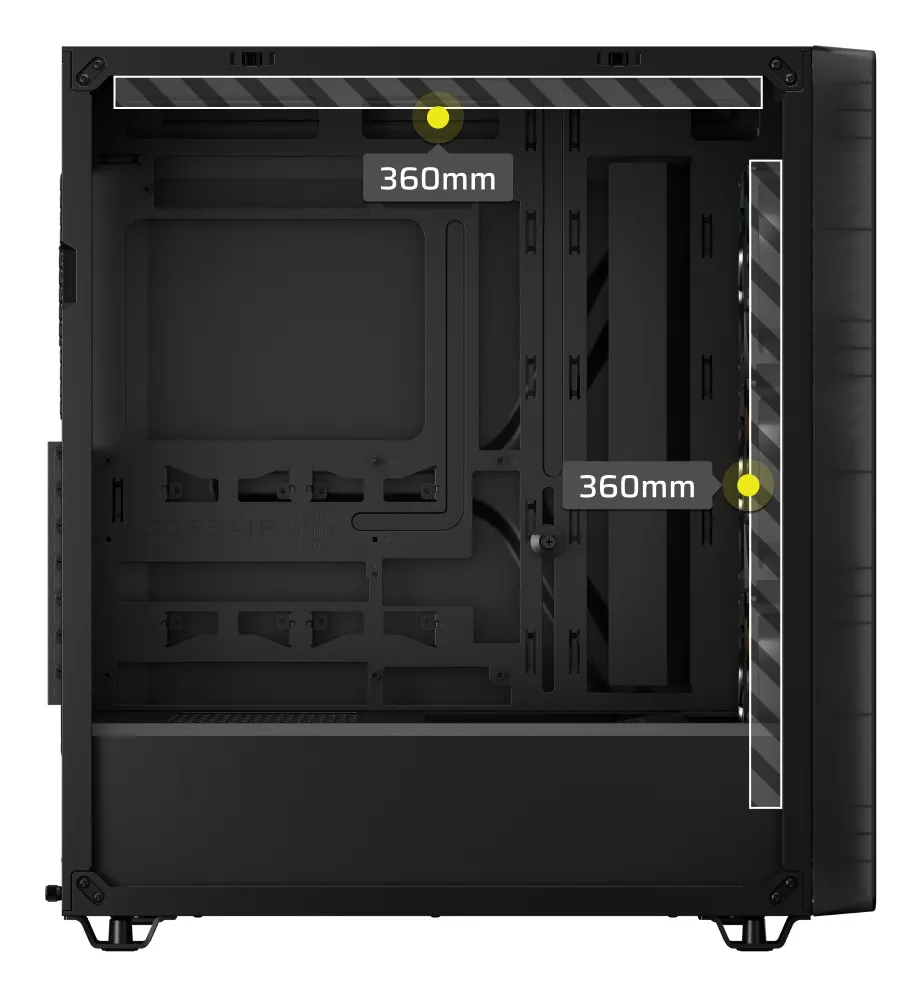 Corsair 3200D RS ARGB Midi-Tower Case with window and RGB lighting, Black