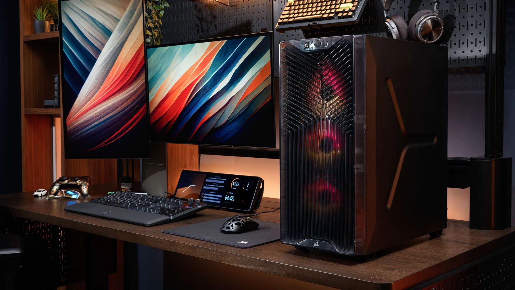 Corsair 3200D RS ARGB Midi-Tower Case with window and RGB lighting, Black