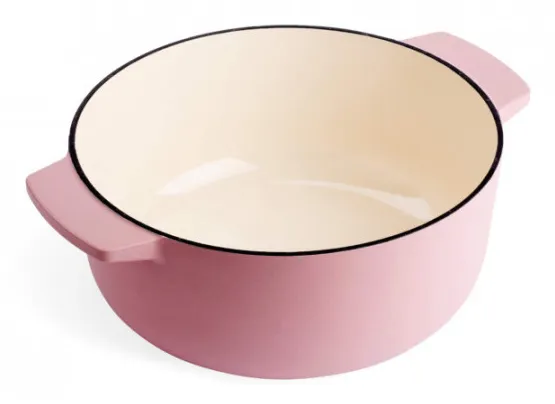 KitchenAid gjutj&auml;rnsgryta 26 centimeter rosa