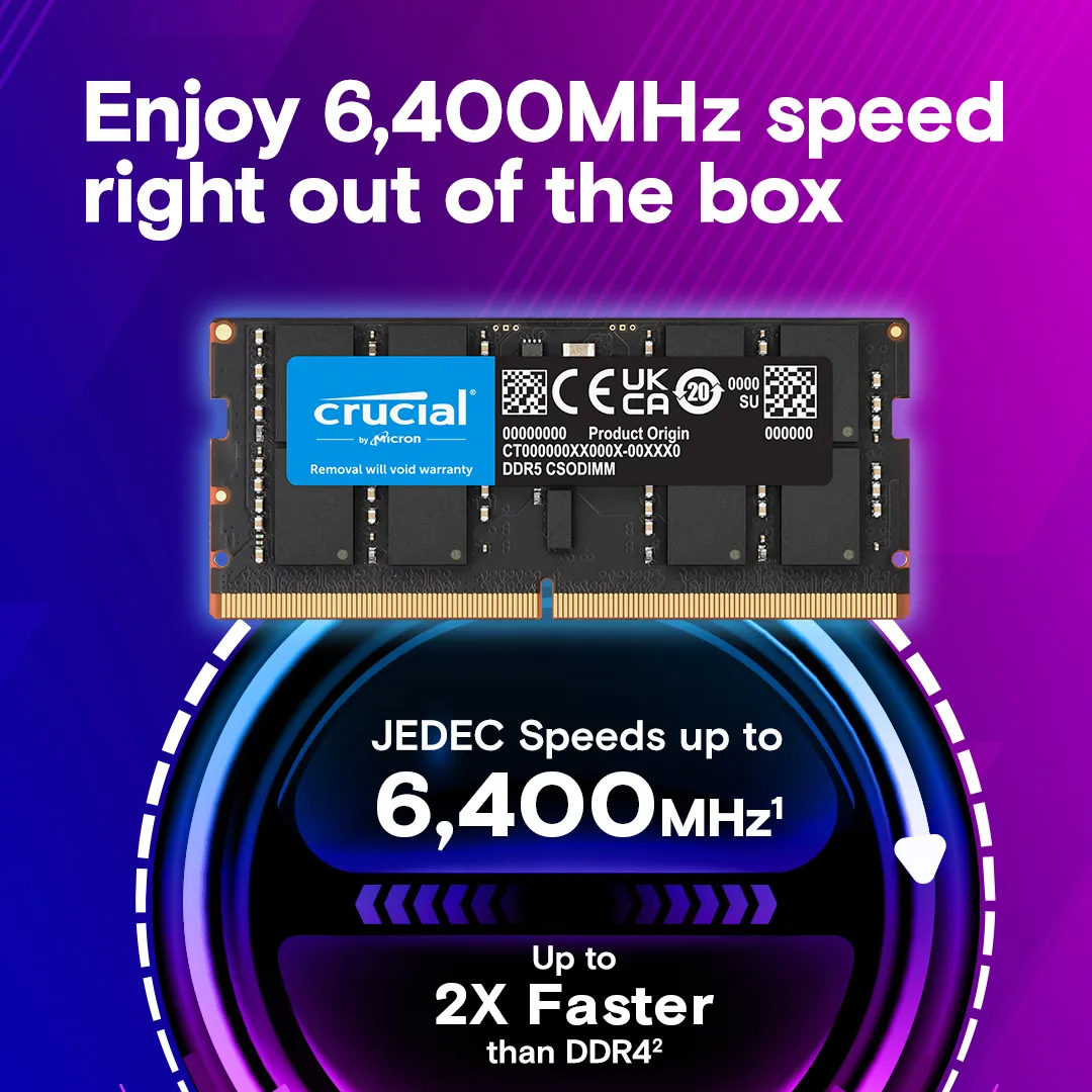 Crucial CT16G64C52CS5 16GB (1 x 16GB) DDR5 6400 MT/s, 52 - memory