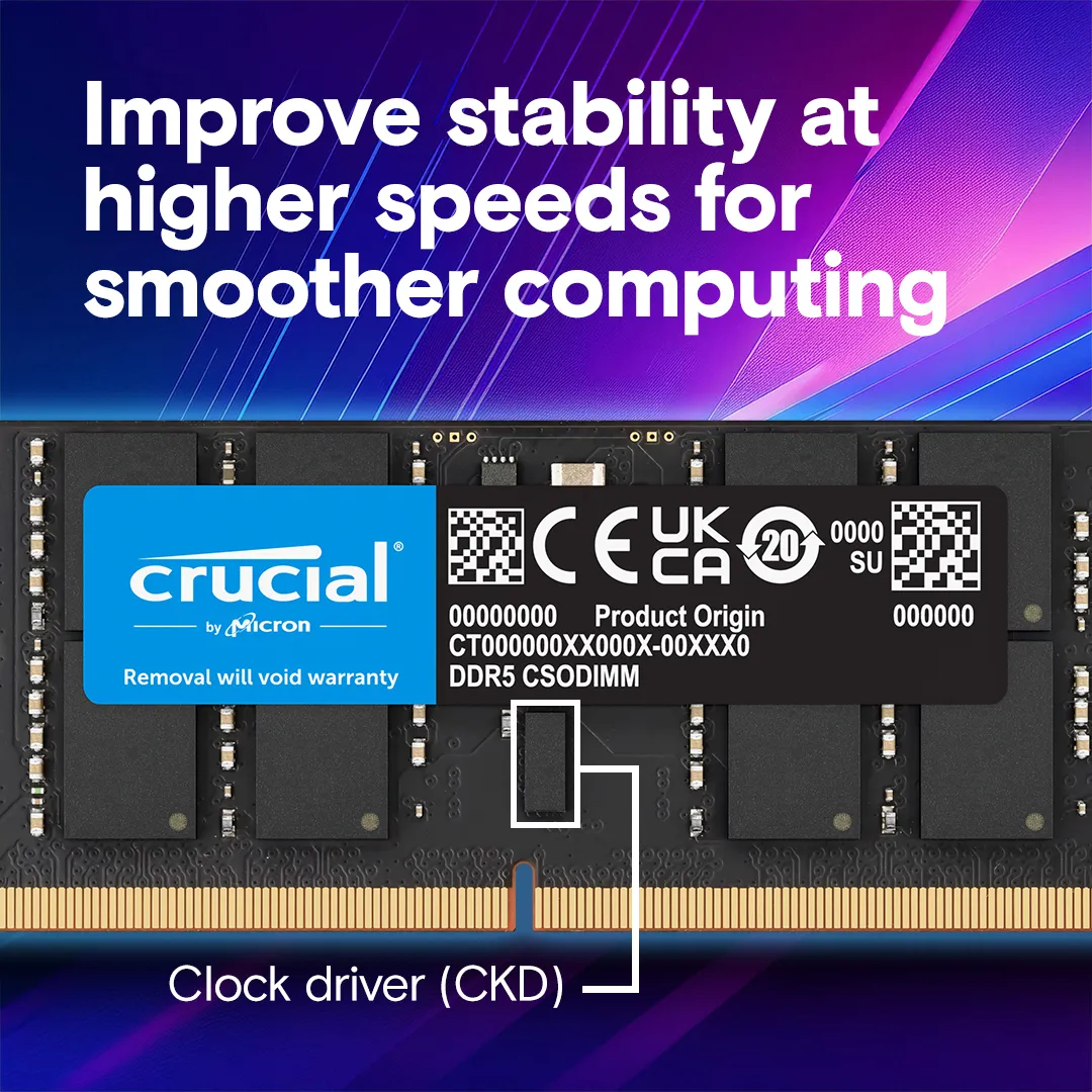 Crucial CT24G64C52CS5 24GB (1 x 24 GB) DDR5 6400 MT/s, 52 - memory