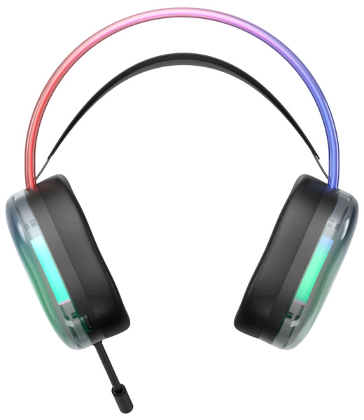 DELTACO GAMING DH230 Gaming Headset, Semi-transparent, black