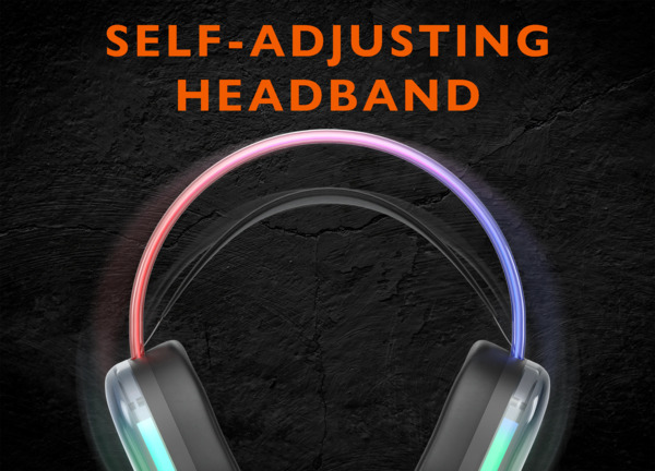 DELTACO GAMING DH230 Gaming Headset, Semi-transparent, black