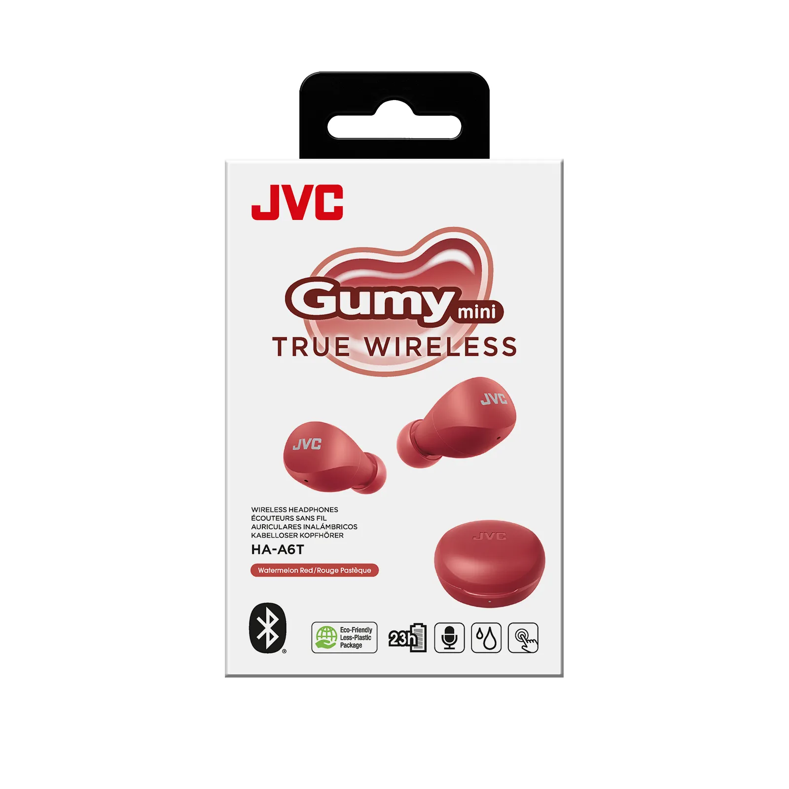 JVC Gumy Mini HA-A6T-R-U Wireless Earbuds, Red