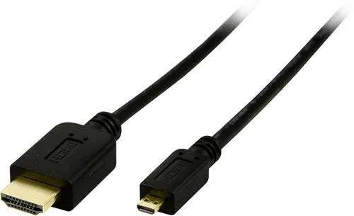 Deltaco HDMI &ndash; micro HDMI 1.4 - kabel, 2 m, Svart