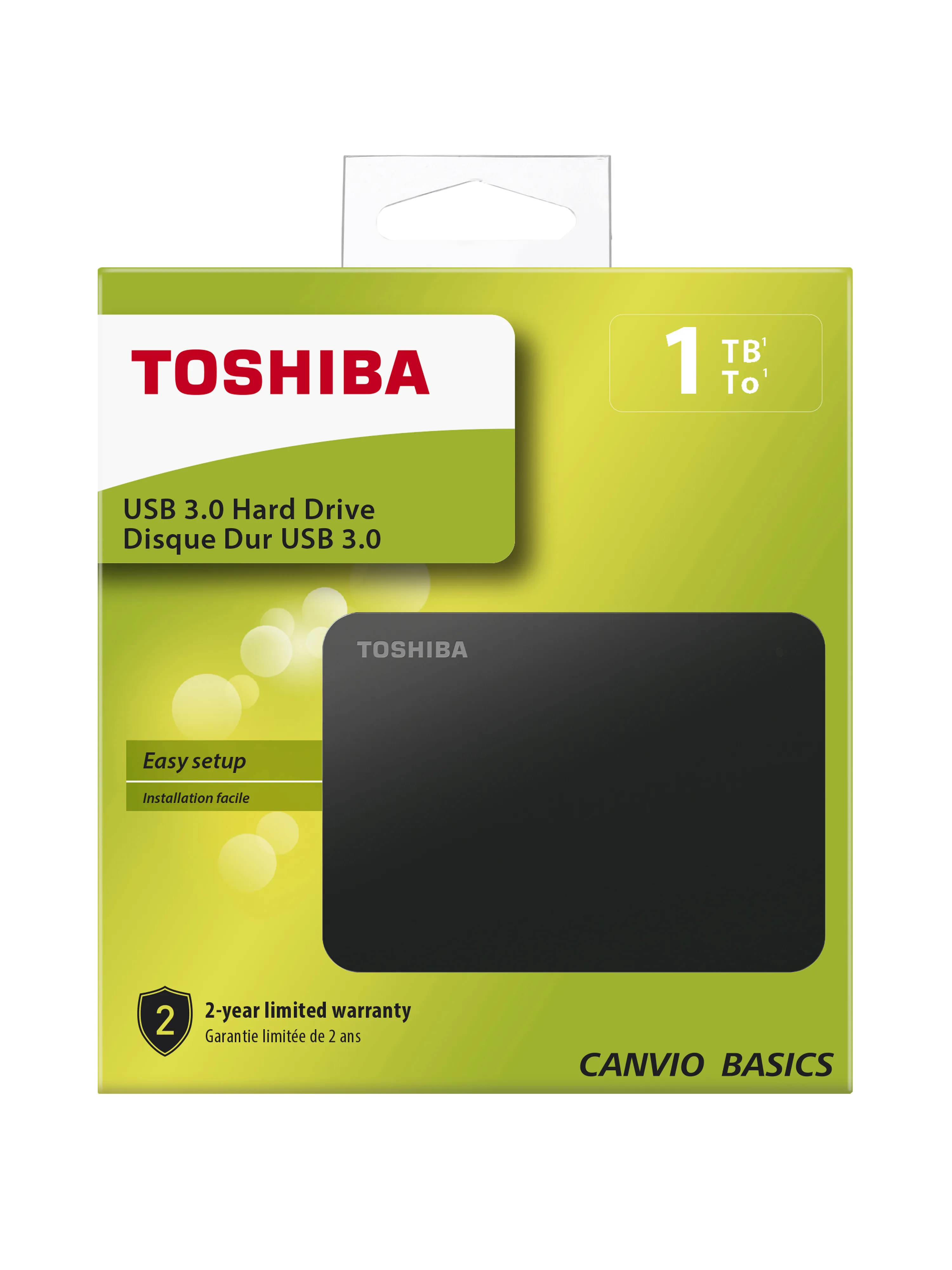 Toshiba Canvio Basics 1TB - External HDD, Black