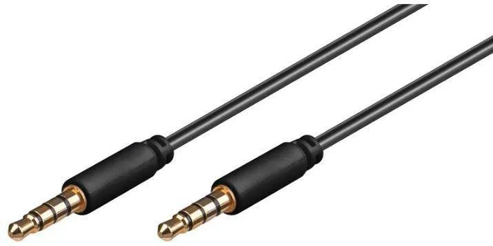 MicroConnect IPOD016 3.5 mm 4-pin gold-plated audio cable, 2 m, Black