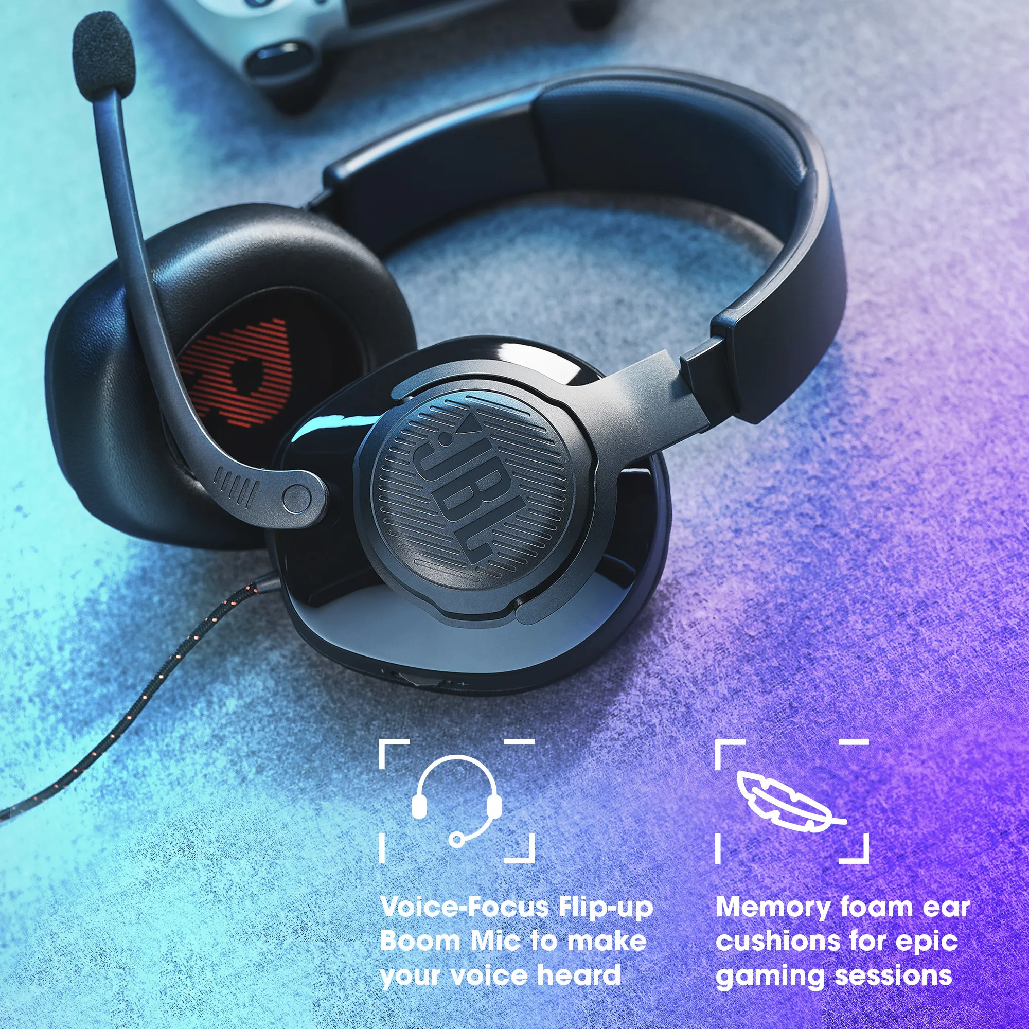 JBL Quantum 200 - spelh&ouml;rlurar, svart