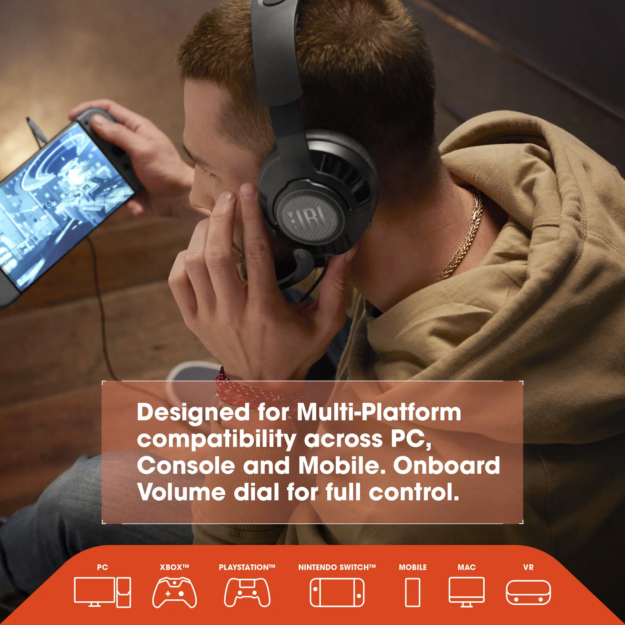 JBL Quantum 200 - spelh&ouml;rlurar, svart