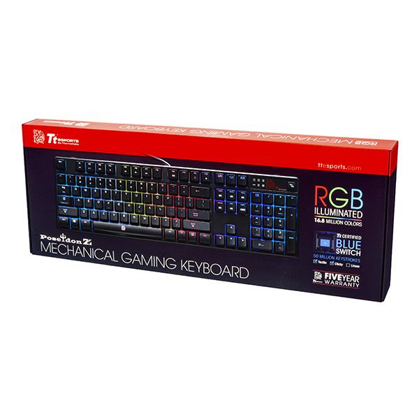 Tt eSPORTS Poseidon Z RGB Blue Switch -pelin&auml;pp&auml;imist&ouml;