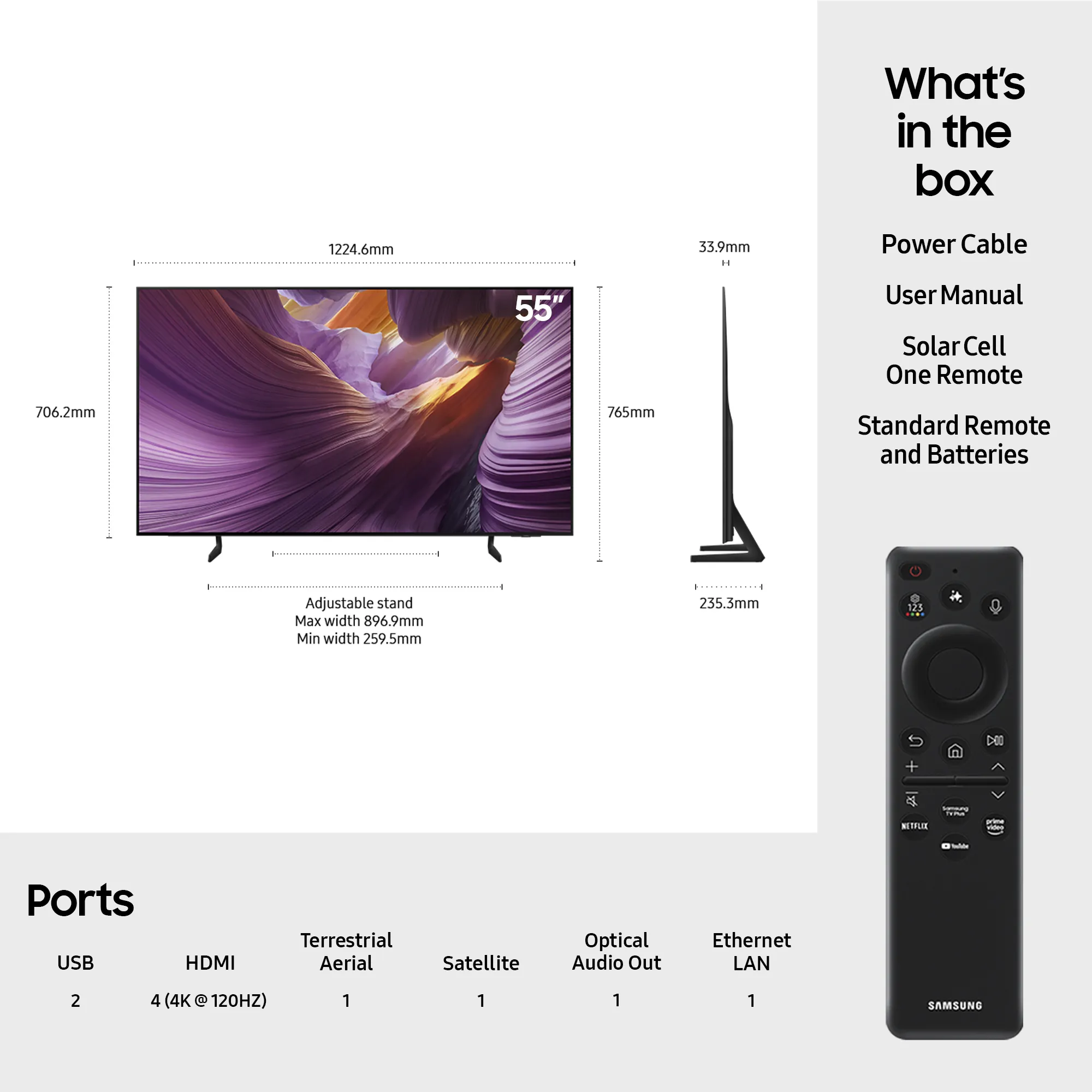 Samsung S85F 55" 4K OLED Tizen TV, 120 Hz, HDR10+ Samsung S85F 55" 4K OLED Tizen TV, 120 Hz, HDR10+