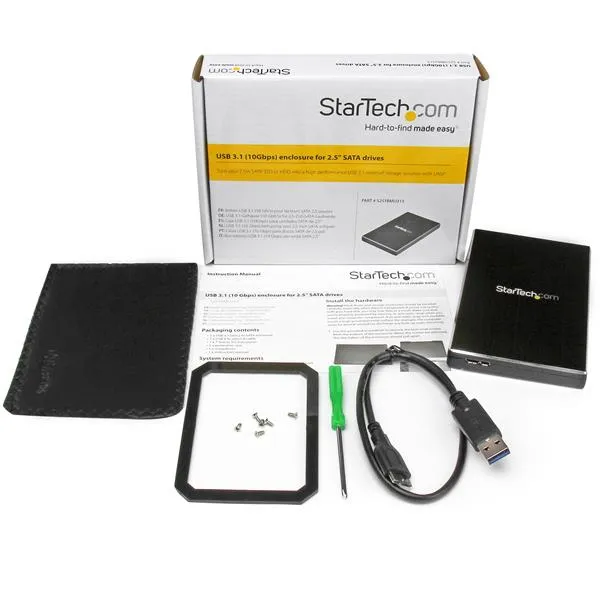 USB 3.1 Enclosure for 2.5" SATA Drives