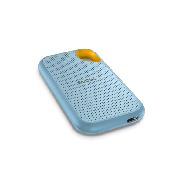 SanDisk Extreme Portable 2 Tt USB-C -ulkoinen SSD, iskunkest&auml;v&auml;, laitteistosalaus, sininen