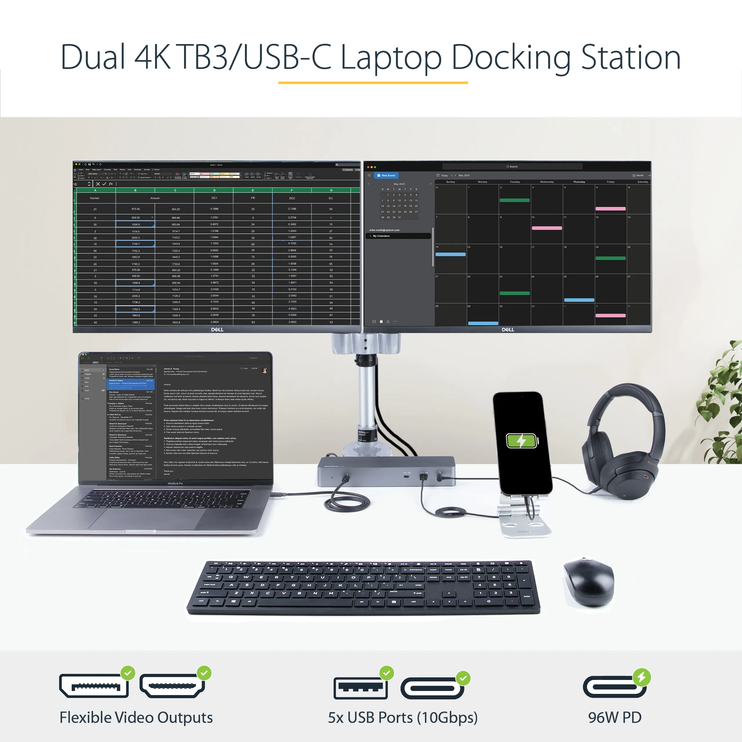 Thunderbolt 3 Dock USB-C/Dual 4K/96W PD