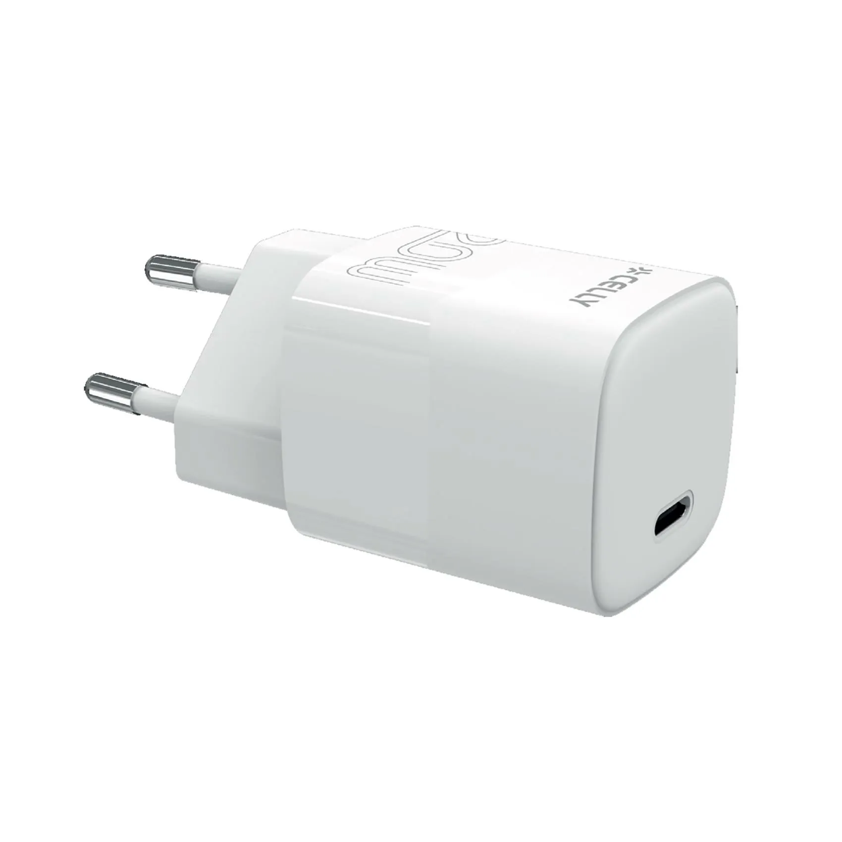 CELLY EVO USB-C-sein&auml;laturi, 20 W, valkoinen