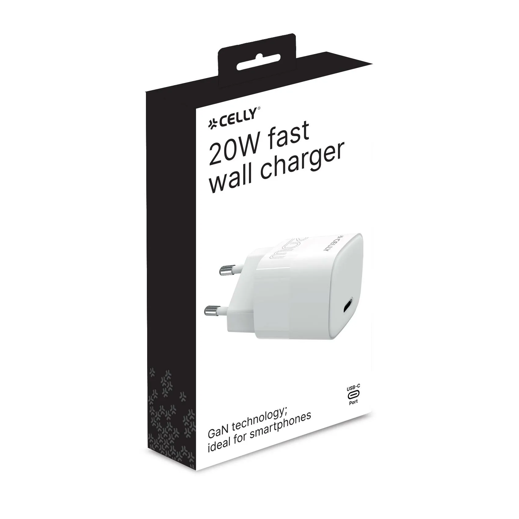 CELLY EVO USB-C-sein&auml;laturi, 20 W, valkoinen