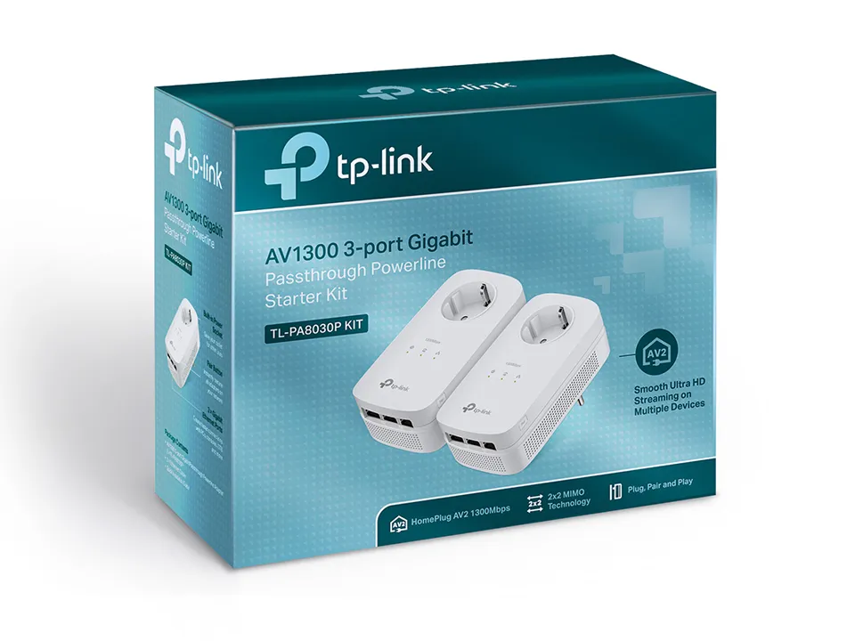 TP-Link TL-PA8030P KIT - Powerline starter kit, White