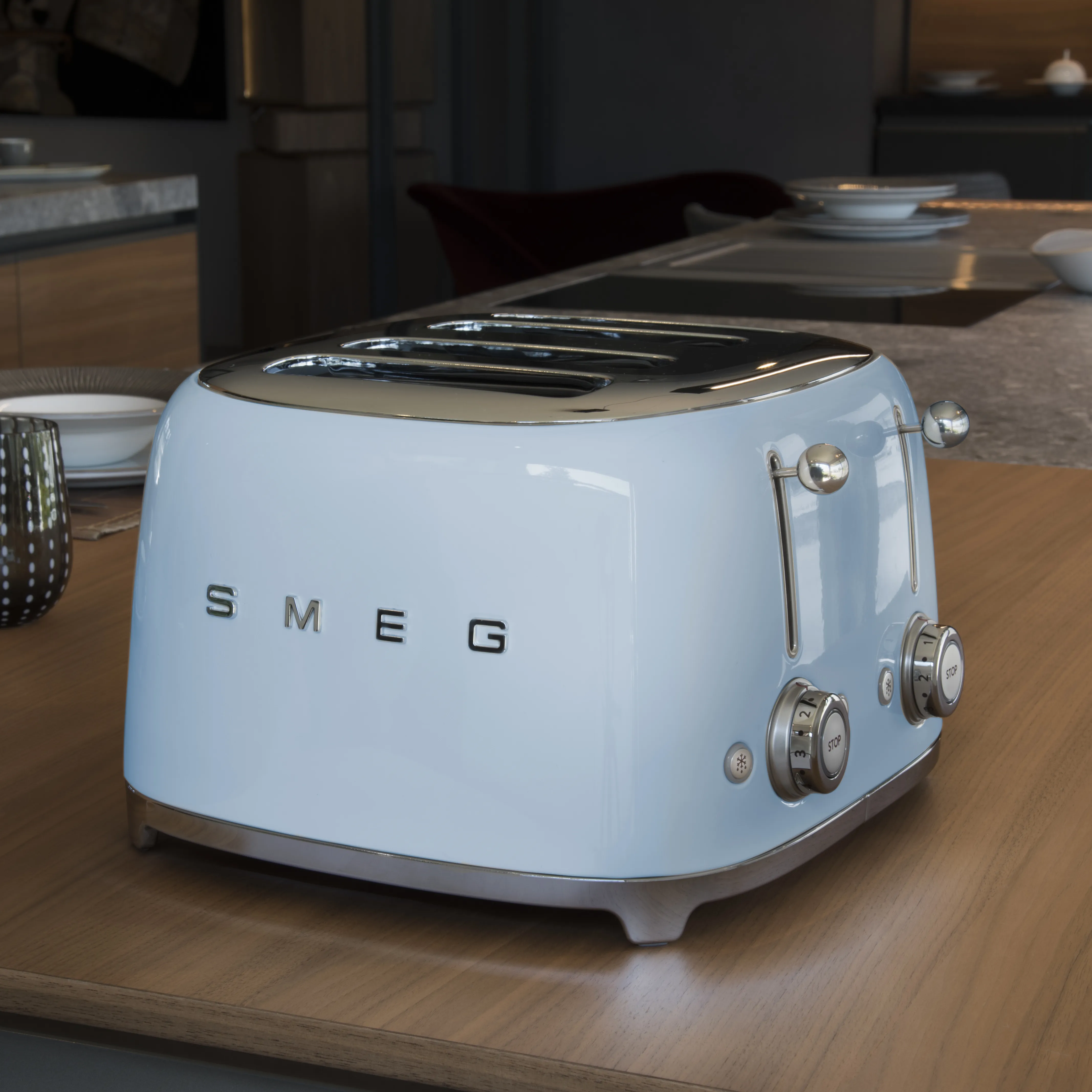 Smeg 50's Style -leiv&auml;npaahdin, 4 viipale(i)ta,  Sininen