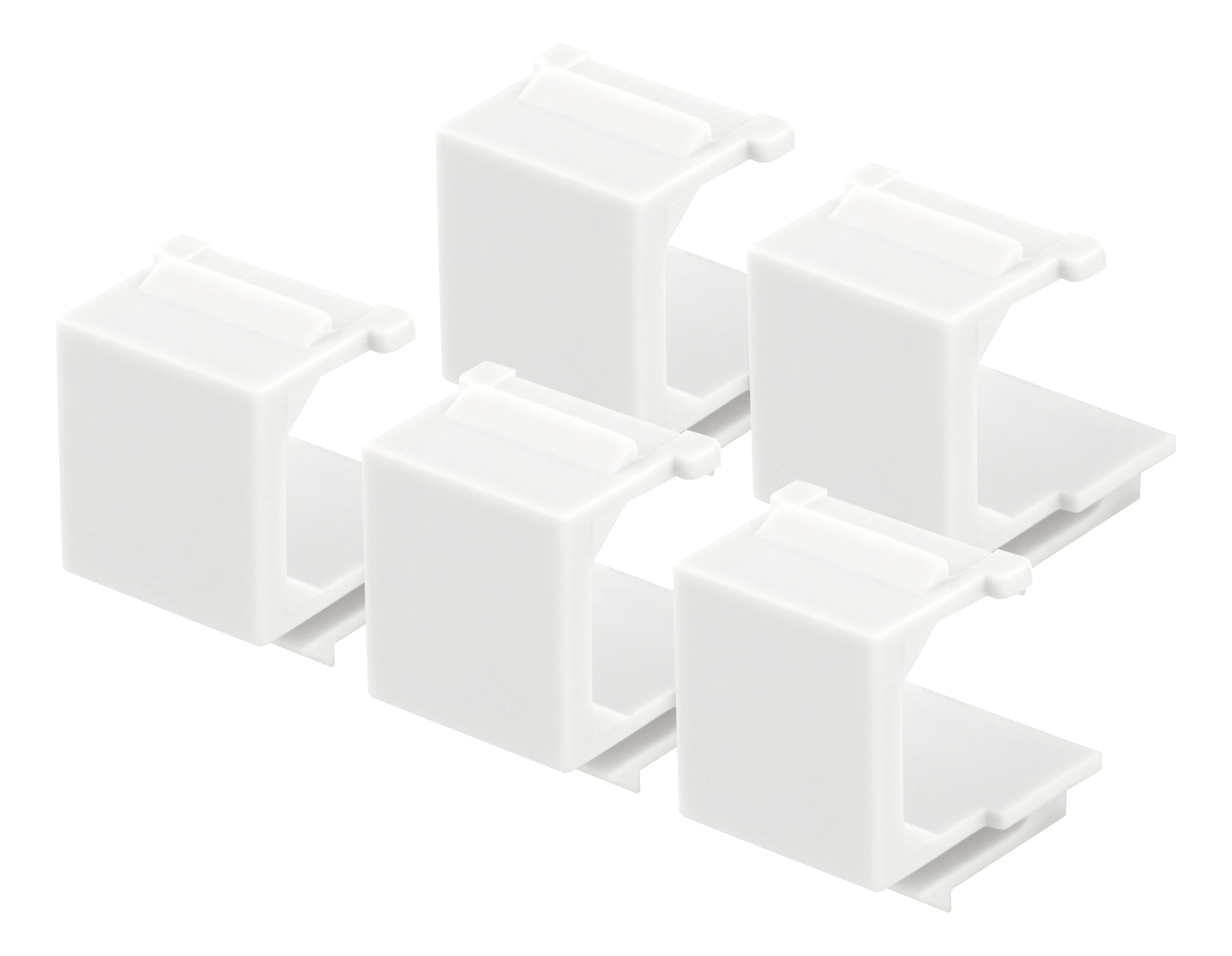 DELTACO blindplugg f&ouml;r Keystone, 5-pack, vit