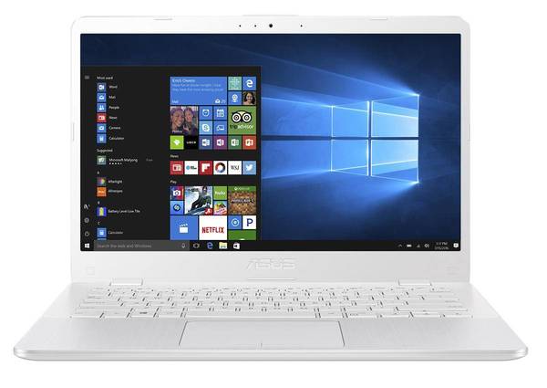 Asus 14&quot; Vivobook, 128 Gt SSD, Win 10 -kannettava, valkoinen