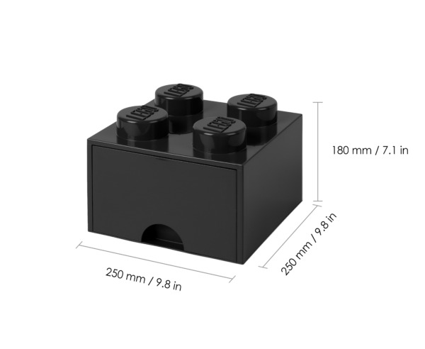 Room Copenhagen LEGO Brick Drawer 4 black - RC40051733