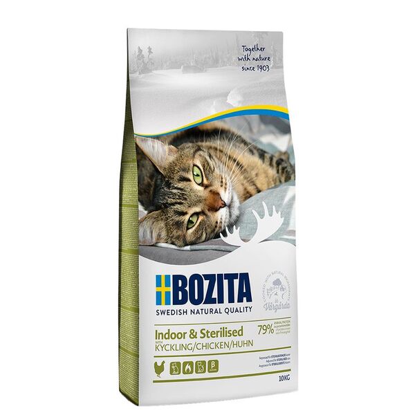 Bozita Indoor &amp; Sterilised Chicken, Torrfoder f&ouml;r katt, Adult, Viktkontroll, 10 kg