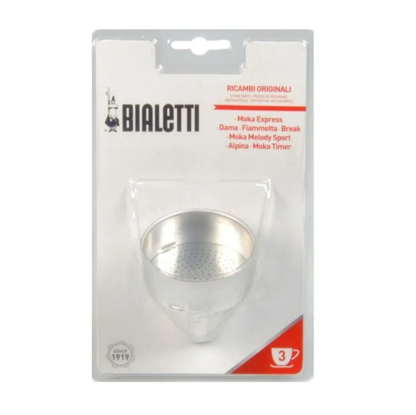 Bialetti Replacement Funnel for 3-Cup Moka Coffee Makers, Aluminium, Silver, 60 mm