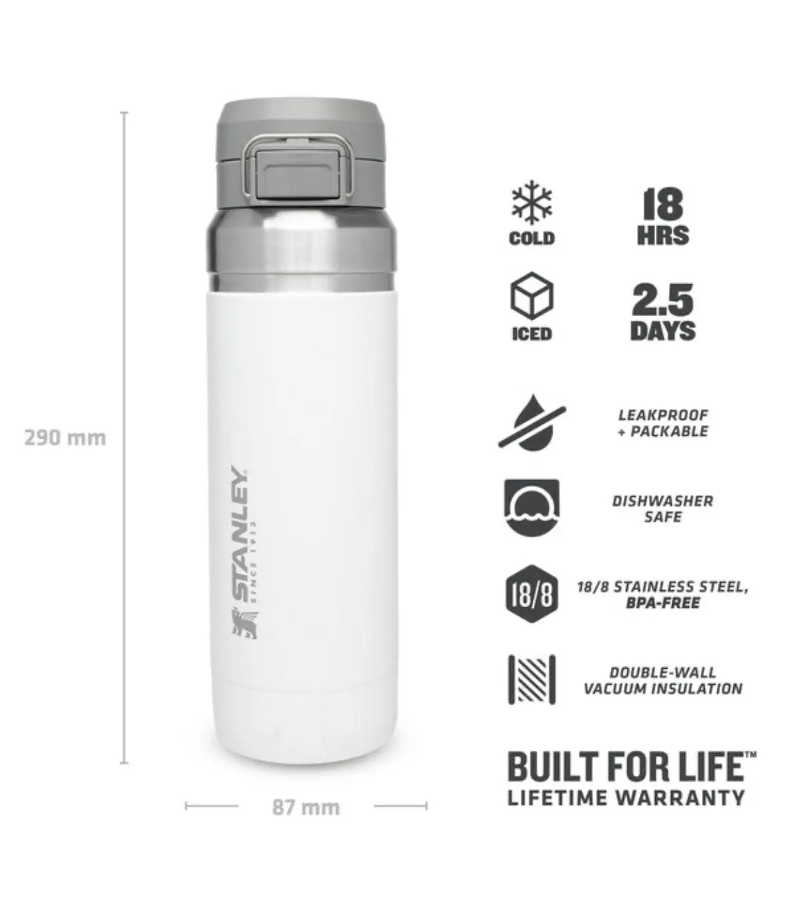 Stanley Quick Flip Water Bottle 1,06 L Polar