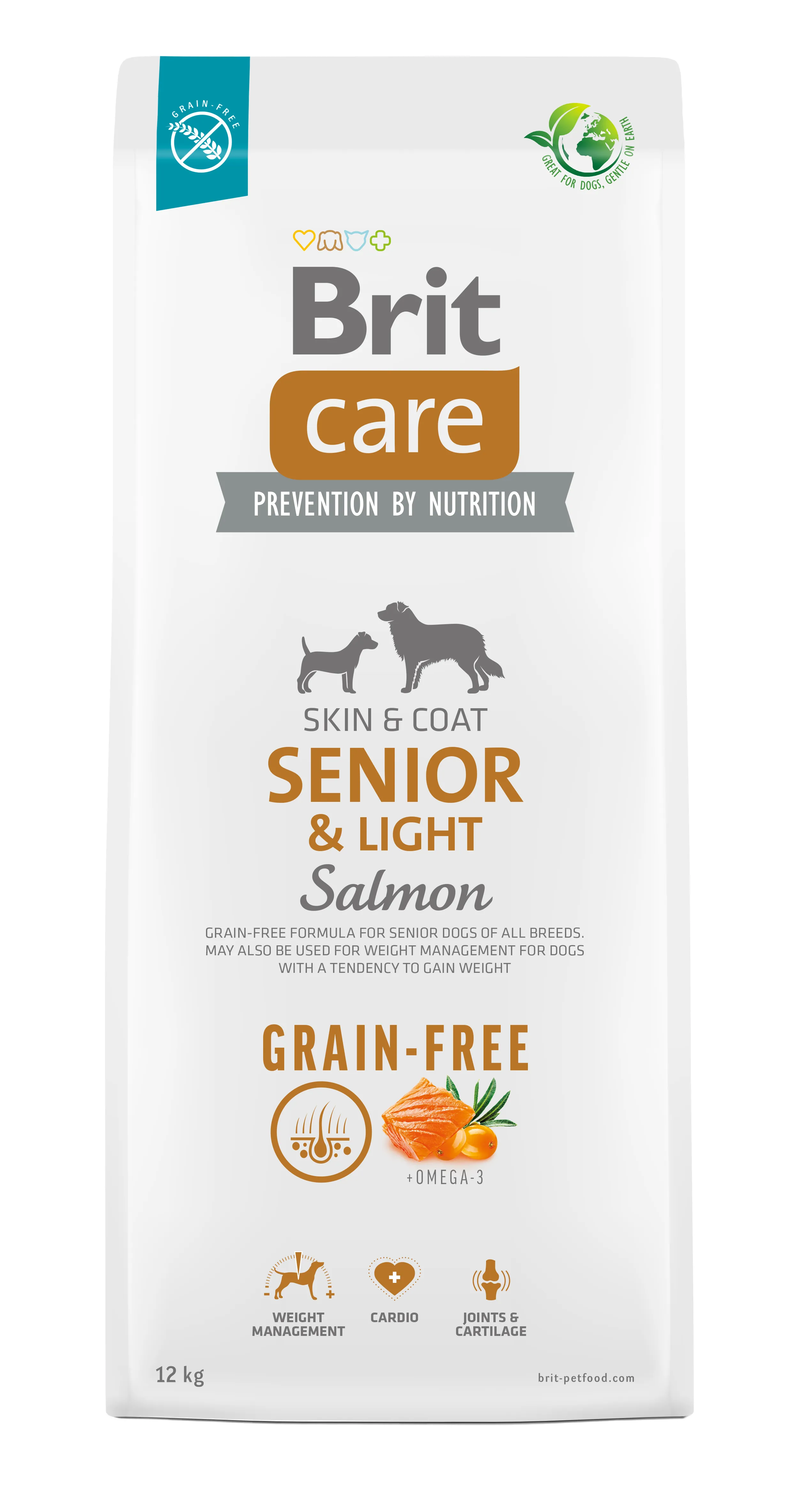 Brit Care Grain-Free Senior &amp; Light Salmon, Koiran kuivaruoka, 12 kg