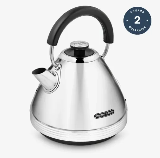 Morphy Richards Venture Retro Pyramid vattenkokare, 1,5 l, 3000 W, polerat rostfritt st&aring;l