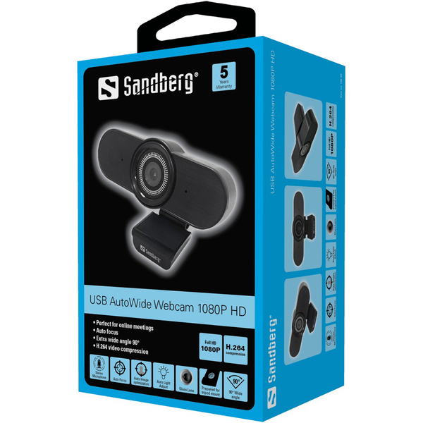 Sandberg USB AutoWide 1080P HD -web-kamera