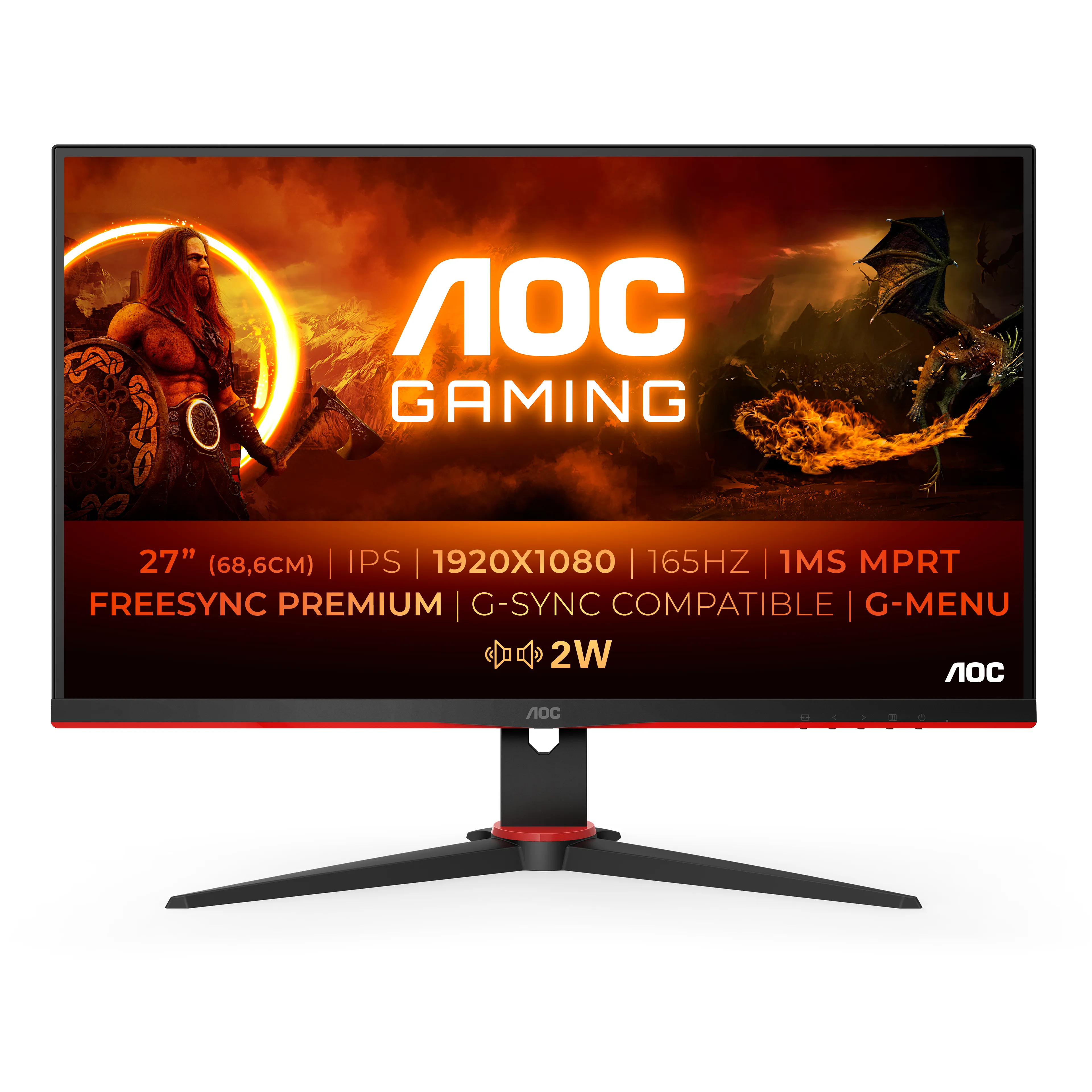 AOC 27" G2 27G2SPAE/BK Full HD, IPS -pelinäyttö