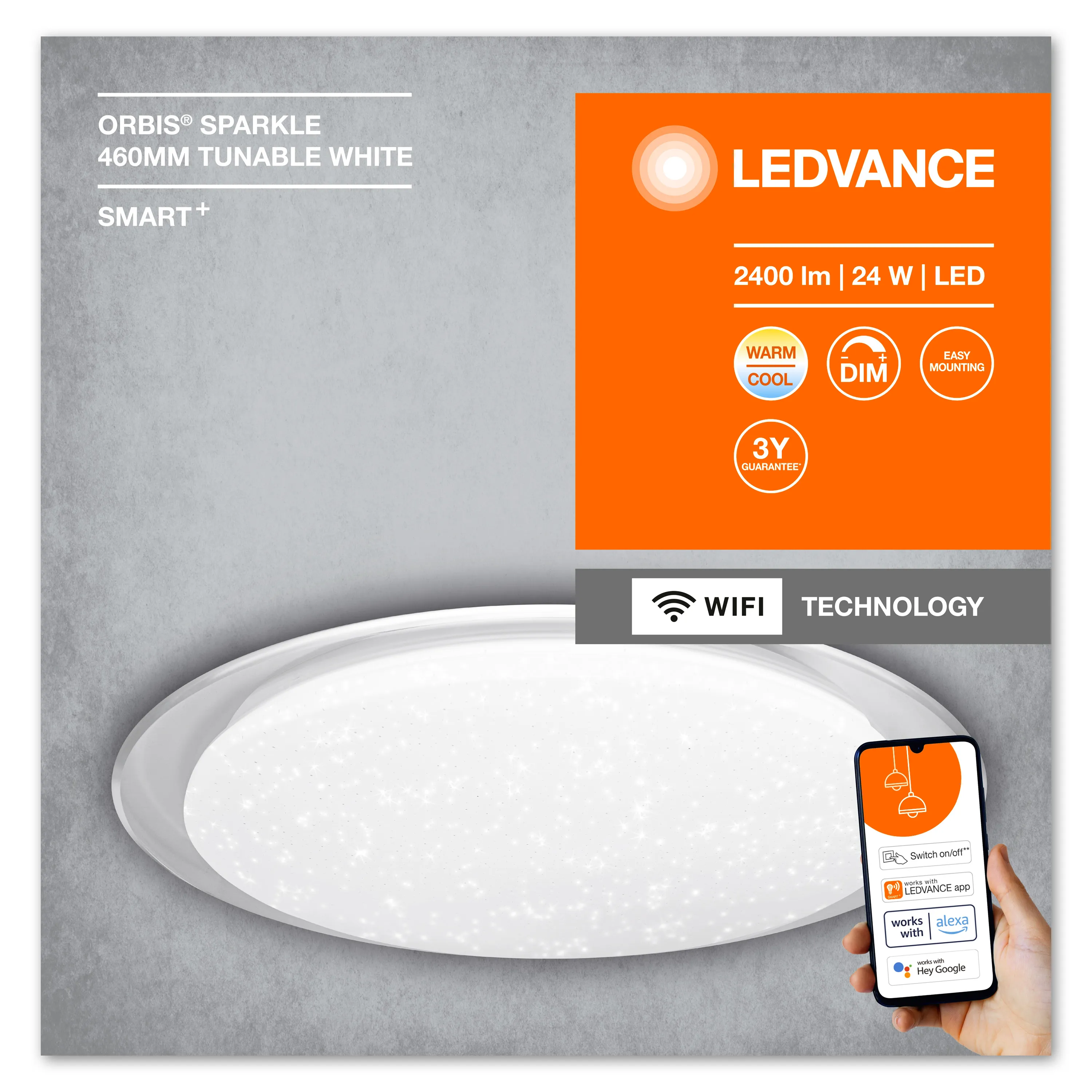 Ledvance SMART+ Orbis Sparkle 46cm 1800lm 24W TW WiFi - C