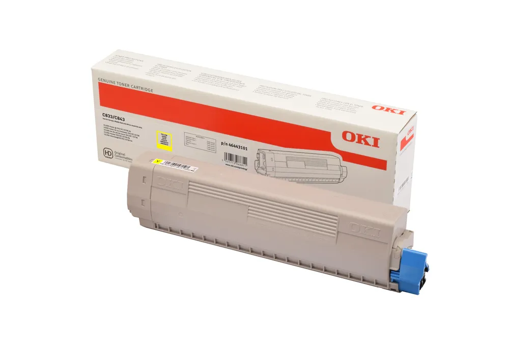 OKI - Keltainen - alkuperäinen - väriainekasetti malleihin C833dn, 833n, 843dn
