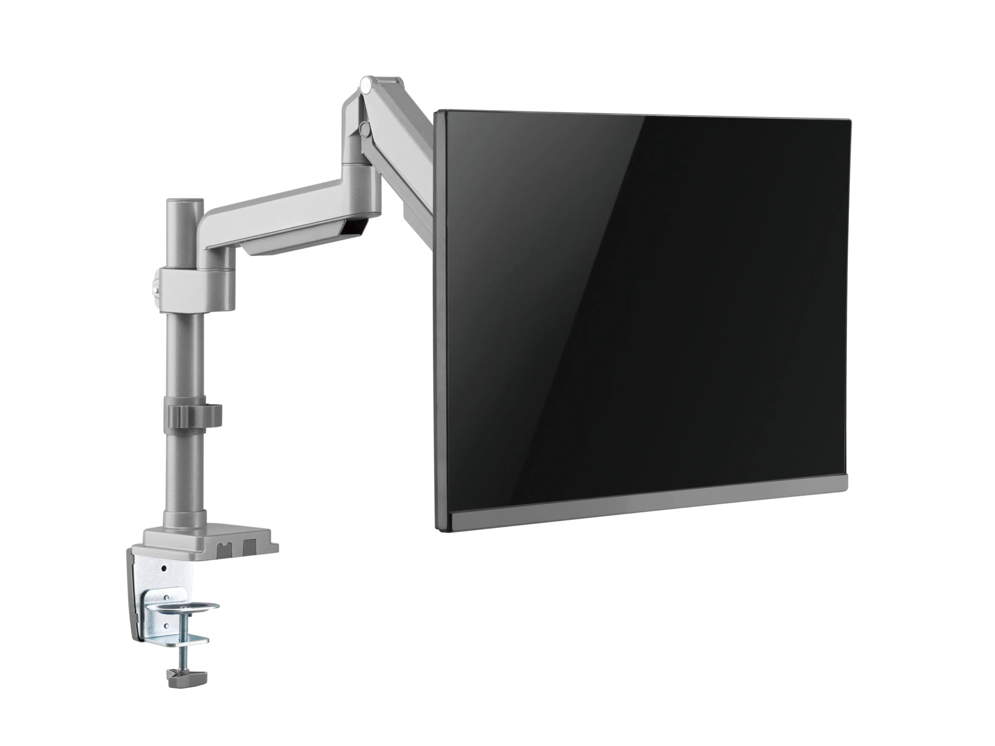 EQUIP 650112 Desk Mount, for 1 monitor, 13-27", with gas spring, 9kg, VESA 75/100, Silver