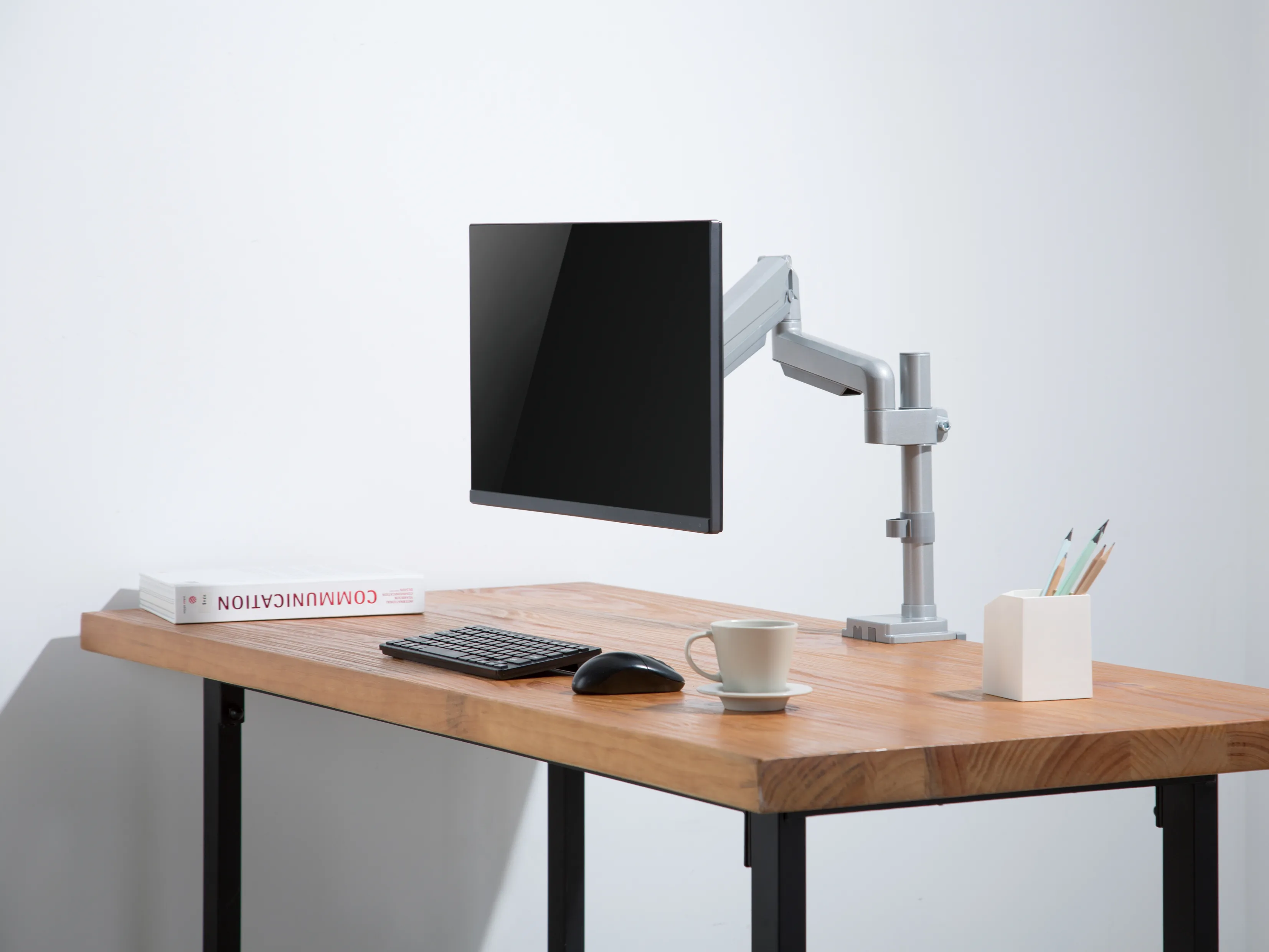 EQUIP 650112 Desk Mount, for 1 monitor, 13-27", with gas spring, 9kg, VESA 75/100, Silver